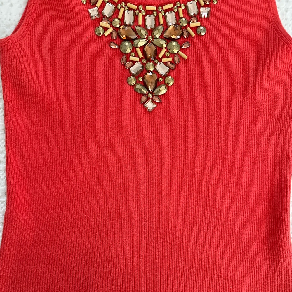 Lara Lane Ribbed Tank Top With Neckline Design Size Small - Picture 5 of 7